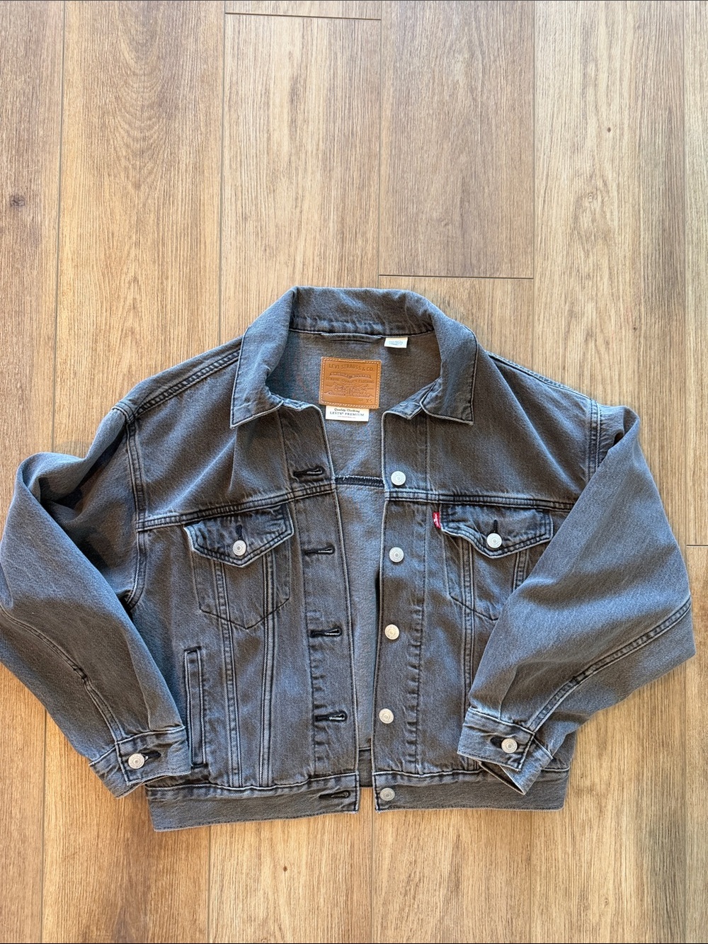 Levi's Washed Black Denim Trucker Jacket